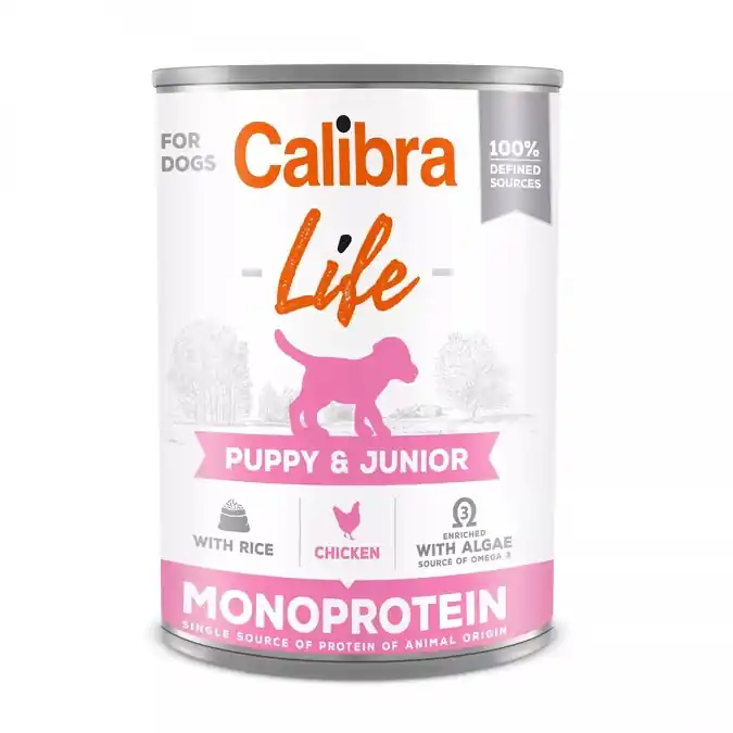 Odeslání Ihned Calibra Dog Life konz.Puppy&Junior Chicken&rice 400g
