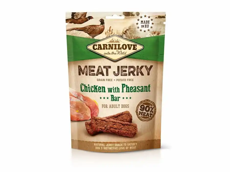 Carnilove Dog Jerky Chicken with Pheasant Bar 100g Speciální Cena