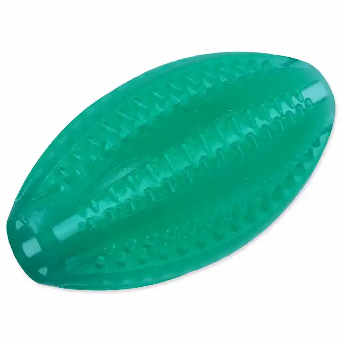 Cenový Hit Míček DOG FANTASY DENTAL MINT rugby zelený 9cm