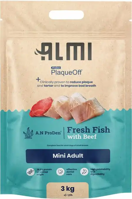 ALMI PUPPY & MINI JUNIOR Granule s mořskou řasou 3 kg Hit Sezóny