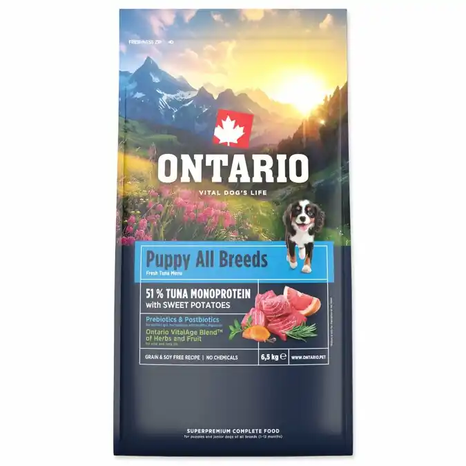 Ontario Puppy&Junior All Breeds Monoprotein Tuna & Sweet Potatoes 20kg Nejprodávanější