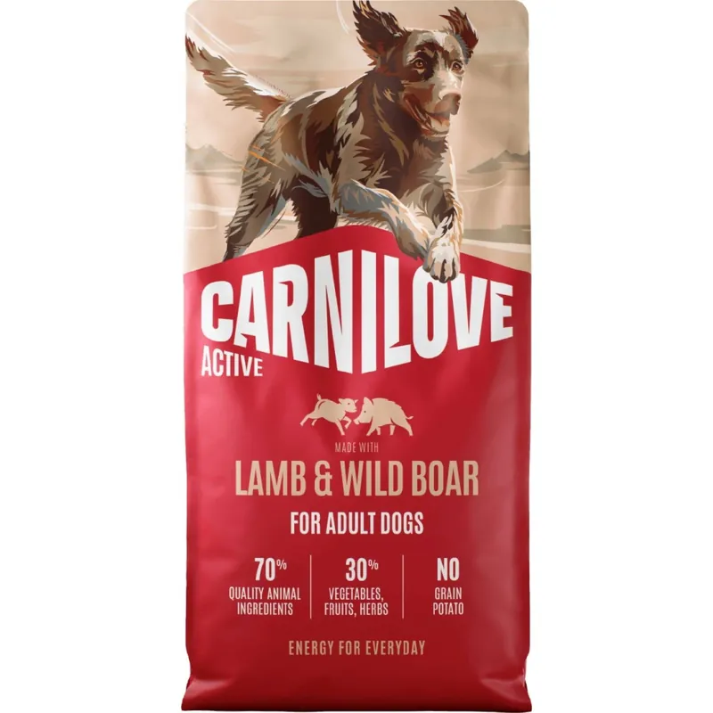 Carnilove Active Dog Lamb & Wild Boar for Adult 12 kg Zlevněný