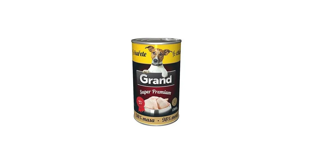 GRAND Dog konz. SuperPremium 1/2 kuřete 1300g Sleva